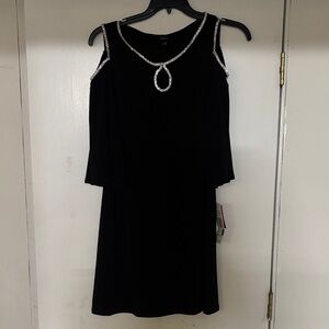 MSK Black Dress with Silver Detailing